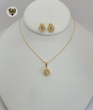 (1-6504) Gold Laminate - Zircon Circle Set - BGF - Fantasy World Jewelry