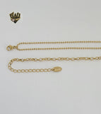 (4-7035) Stainless Steel - 3mm Heart Necklace - 18". - Fantasy World Jewelry