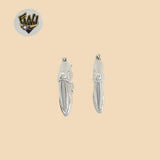 (2-4113) 925 Sterling Silver - Carved Chunky Hoops.
