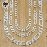 (sv-fig-03) 925 Sterling Silver - Figaro Chains. - Fantasy World Jewelry