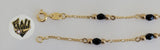 (1-60007) Gold Laminate-2mm Link Kids Bracelet w/ Bead- 6" - BGF - Fantasy World Jewelry