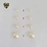 (1-1019-1) Gold Laminate - Pearl Stud Earrings - BGF