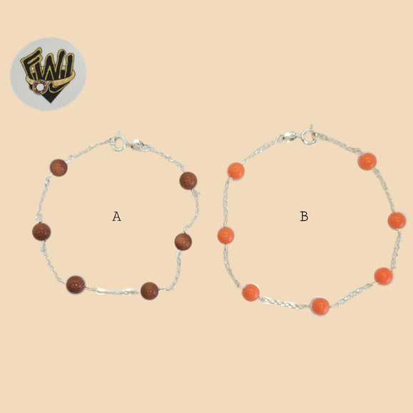 (2-0458) 925 Sterling Silver - 1.5mm Beads Bracelet. - Fantasy World Jewelry