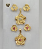 (1-6414) Gold Laminate- Flower Set - BGO - Fantasy World Jewelry