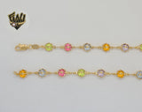 (1-1601) Gold Laminate - 8mm Multicolor Lady Bug Link Chain - BGF