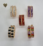 (1-2975) Gold Laminate - Rose Gold Crystals Hoops - BGO - Fantasy World Jewelry