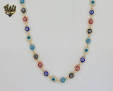 (1-1544-2) Gold Laminate - 6mm Evil Eye Link Chain - BGF