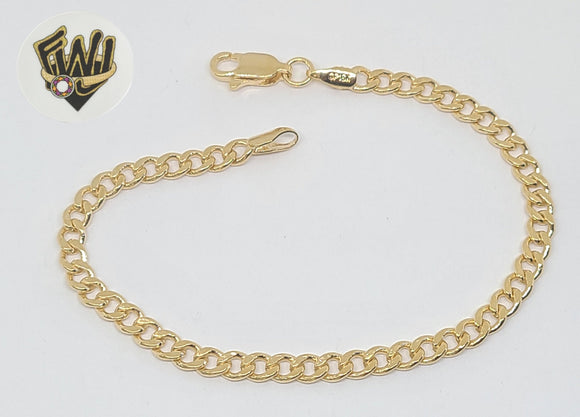 (1-0403) Gold Laminate - 4mm Curb Link Bracelet - BGF - Fantasy World Jewelry
