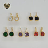(1-2675) Gold Laminate - Zircon Hoops - BGO - Fantasy World Jewelry