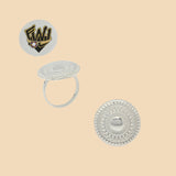 (2-5071) 925 Sterling Silver - Round Design Ring - Fantasy World Jewelry