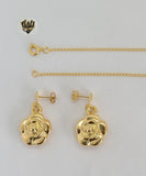 (1-6083) Gold Laminate- Flower Set - BGO - Fantasy World Jewelry