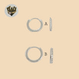 (2-4277) 925 Sterling Silver - Small Zircon Huggies.