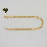 (1-0412) Gold Laminate - 4mm Curb Link Bracelet - 7.5" - BGF