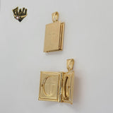 (1-2317-2) Gold Laminate - Open Locket Holy Bible Pendants - BGF