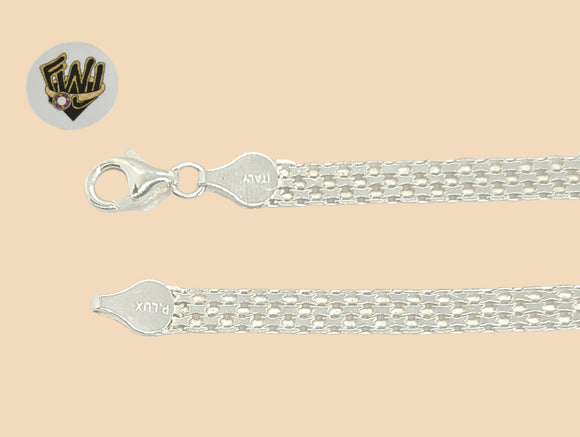 (2-0143) 925 Sterling Silver - 5mm Bismark Link Anklet - 10