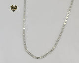 (4-3197) Stainless Steel - 3mm Alternative Figaro & Flat Marine Chain. - Fantasy World Jewelry