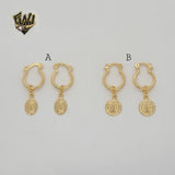 (1-2603-2) Gold Laminate - Religious Charm Hoops - BGF