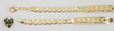 (1-60022) Gold Laminate - 7mm Curb Link Men Bracelet - 8.5" - BGF - Fantasy World Jewelry