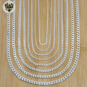 (sv-cl-01) 925 Sterling Silver - Curb Link Chains. - Fantasy World Jewelry