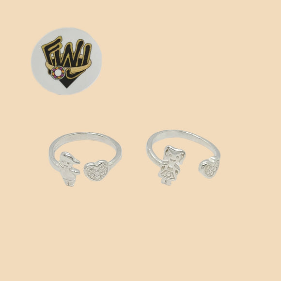 (2-5295-F) 925 Sterling Silver - Girl and Boy Toe Ring - Fantasy World Jewelry