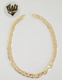 (1-60031) Gold Laminate - 5.5mm Marine Link Men Bracelet- 9" - BGF - Fantasy World Jewelry
