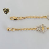 (1-0995) Gold Laminate-3mm Rolo Link Bracelet w/ Charm - 7.5" - BGF - Fantasy World Jewelry