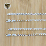 (sv-fig-01) 925 Sterling Silver - Figaro Chains. - Fantasy World Jewelry