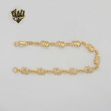 (1-0518) Laminado de oro - Pulsera de elefantes de 7 mm - 7,5" - BGF
