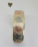 (1-4044) Gold Laminate - 20mm Three Tones Butterflies Bangles - BGO - Fantasy World Jewelry