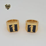 (1-3149-1) Gold Laminate - Saint of Death Square Men Ring - BGO