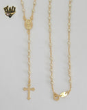 (1-3350) Laminado de oro - Collar Rosario de Perlas Divinas del Niño de 3 mm - 18" - BGF.