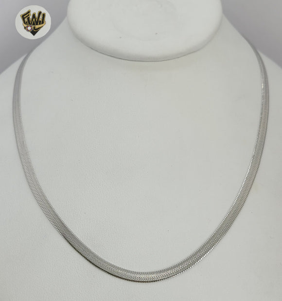 (4-7081) Stainless Steel - 4mm Herringbone Necklace - 18
