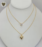 (1-6297) Gold Laminate - Layering Chains Necklace - BGF - Fantasy World Jewelry