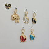 (1-2222) Laminado Oro - Colgantes Elefante - BGO