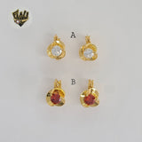 (1-2632-3) Gold Laminate - Small Zircon Flower Hoops - BGO
