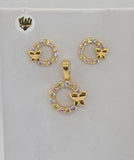 (1-6425) Gold Laminate- CZ Butterfly Set - BGO - Fantasy World Jewelry