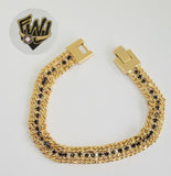 (1-0861) Gold Laminate - 9.5mm Alternative Bracelet - 8" - BGO - Fantasy World Jewelry
