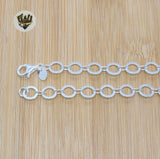 (sv-cir-01) 925 Sterling Silver - Circle Link Chain. - Fantasy World Jewelry