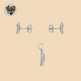 (2-6333-1) 925 Sterling Silver - Square Zircon Set.