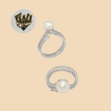 (2-5184) 925 Sterling Silver - Zircon Pearl Ring - Fantasy World Jewelry