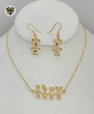 (1-6084) Gold Laminate - Family Pendant Set - BGF - Fantasy World Jewelry