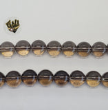 (MBEAD-184) 12mm Quarzo Smokey Beads - Fantasy World Jewelry