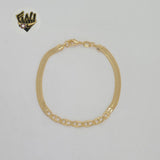 (1-0525) Pulsera de eslabones de espiga de 4 mm laminada en oro - BGF