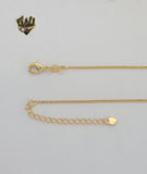 (1-6203) Gold Laminate - Box Link Evil Eye Necklace - BGF