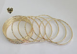 (1-4011) Gold Laminate - 2.5mm Three Tones Bangles - Dozen - BGO - Fantasy World Jewelry