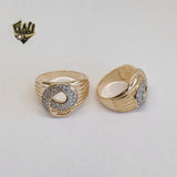 (1-3130) Gold Laminate - Two Tone CZ Ring - BGO - Fantasy World Jewelry
