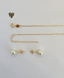 (1-6242) Gold Laminate - Pearls Set - BGF - Fantasy World Jewelry