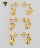 (1-1128) Gold Laminate - Long Earrings - BGF - Fantasy World Jewelry