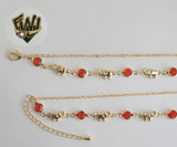 (1-0566) Gold Laminate Bracelet - Elephant Bracelet - 6.5" - BGO - Fantasy World Jewelry