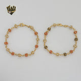 (1-0747) Gold Laminate - 6mm Zircon Balls Bracelet - 7.5" - BGO